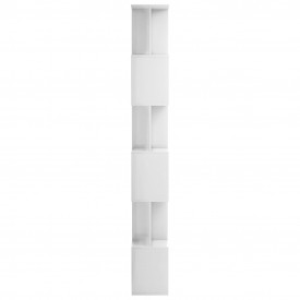 Bibliotecă/Separator cameră, alb lucios, 80 x 24 x 192 cm, PAL - Img 6