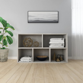 Bibliotecă/Servantă, gri beton, 45 x 25 x 80 cm, PAL - Img 6