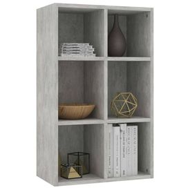 Bibliotecă/Servantă, gri beton, 50 x 25 x 80 cm, PAL - Img 2