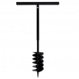 Burghiu manual cu mâner 150 mm cu 3 spirale, Negru - Img 4