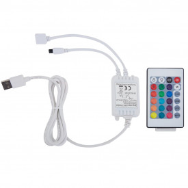 Cadru de pat cu LED, alb, 180 x 200 cm, piele artificială - Img 7