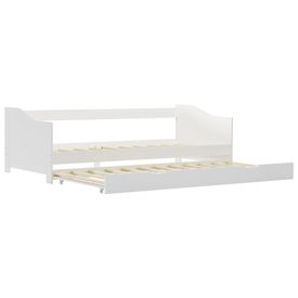 Cadru pat canapea, extensibil, alb, 90 x 200 cm, lemn de pin - Img 1