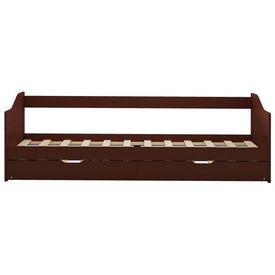 Cadru pat canapea, extensibil, maro, 90 x 200 cm, lemn de pin - Img 2