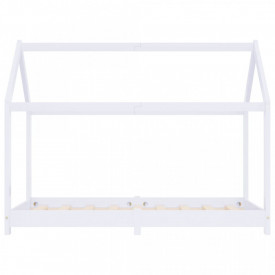 Cadru pat de copii, alb, 70 x 140 cm, lemn masiv de pin