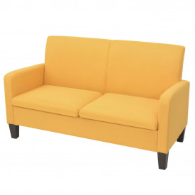 Canapea cu 2 locuri, 135 x 65 x 76 cm, galben