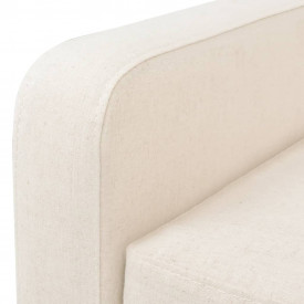 Canapea cu 3 locuri, material textil, alb crem - Img 5