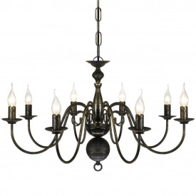 Candelabru negru de metal în stil antic 8 x becuri E14 - Img 4