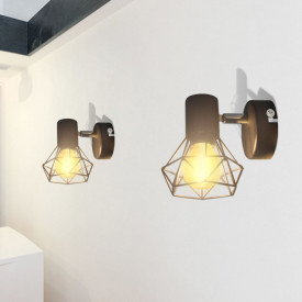 Candelabru perete cadru stil industrial 2 becuri LED filament, negru - Img 11