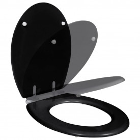 Capac WC MDF închidere silențioasă design simplu Negru - Img 2