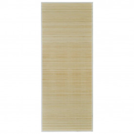 Carpetă dreptunghiulară din bambus natural, 80 x 300 cm - Img 2