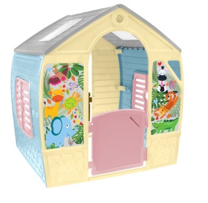 Casuta de joaca Mochtoys Happy House, ferestre roz pastel,12793 - Img 2