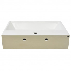Chiuvetă cu orificiu robinet, ceramică 60,5x42,5x14,5 cm, alb - Img 4