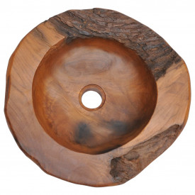 Chiuvetă de baie din lemn de tec solid, 45 cm - Img 6