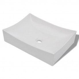 Chiuvetă din ceramică pentru baie high gloss, Alb - Img 2