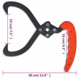 Clește pentru bușteni cu mâner din PVC, 4 buc - Img 5