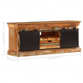 Comodă TV, 110x30x45 cm, lemn masiv reciclat - Img 12