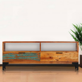 Comodă TV, 118 x 35 x 45 cm, lemn masiv reciclat - Img 8
