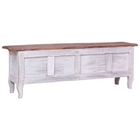 Comodă TV, alb, 120 x 30 x 40 cm, lemn masiv reciclat - Img 3