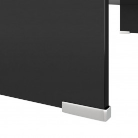 Comodă TV/Suport monitor sticlă, 90 x 30 x 13 cm, negru - Img 5