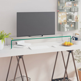 Comodă TV/Suport monitor, sticlă transparentă, 100 x 30 x 13 cm