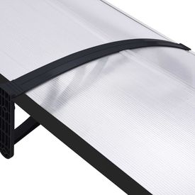 Copertină de ușă, negru și transparent, 300 x 80 cm, PC - Img 3