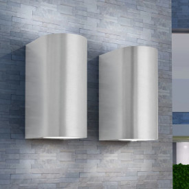 Corp iluminat LED perete exterior 2 buc, rotund, sus/jos
