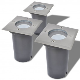 Corpuri de iluminat cu LED de exterior sol, 3 buc, pătrat - Img 2