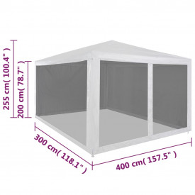 Cort de petrecere cu 4 pereți din plasă, 4 x 3 m - Img 6