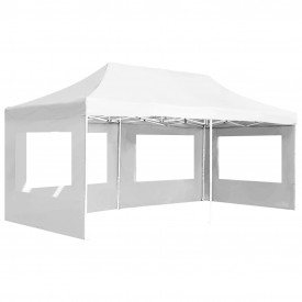 Cort de petrecere pliabil cu pereți, alb, 6 x 3 m, aluminiu - Img 2