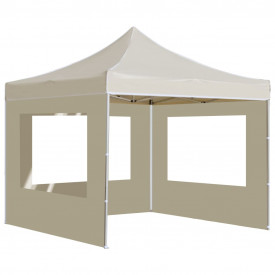 Cort de petrecere pliabil cu pereți, crem, 3 x 3 m, aluminiu - Img 2