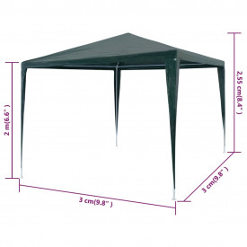 Cort de petrecere, verde, 3 x 3 m, PE - Img 6