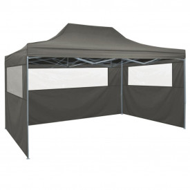 Cort pliabil pop up cu 4 pereți laterali, antracit, 3 x 4,5 m - Img 4