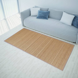Covor dreptunghiular din bambus 80 x 200 cm, Maro - Img 1