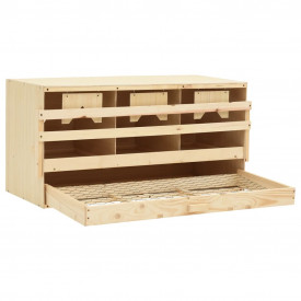 Cuibar găini cu 3 compartimente, 72x33x38 cm, lemn masiv pin - Img 3