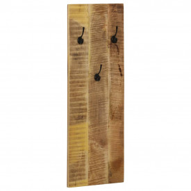 Cuier haine de perete, 2 buc., lemn masiv de mango 36x110x3 cm - Img 12