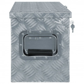 Cutie din aluminiu, 76,5 x 26,5 x 33 cm, argintiu - Img 2