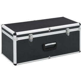 Cutii de depozitare, 2 buc., negru, aluminiu - Img 2