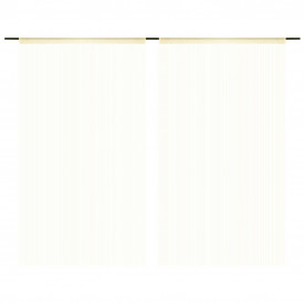 Draperii cu franjuri, 2 buc., 100 x 250 cm, crem - Img 2