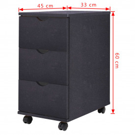 Dulap cu sertare, PAL, 33 x 45 x 60 cm, Negru - Img 6
