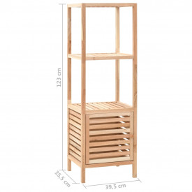 Dulap depozitare baie, 39,5x35,5x123 cm, lemn de nuc masiv - Img 7