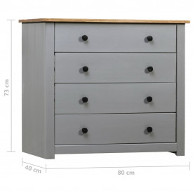 Dulap lateral, gri, 80 x 40 x 73 cm, gama pin de Panama - Img 6