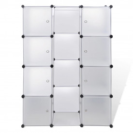 Dulap modular cu 9 compartimente, 37 x 115 x 150 cm, alb - Img 3