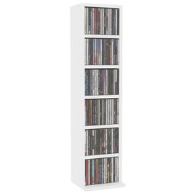 Dulap pentru CD-uri, alb, 21 x 16 x 88 cm, PAL - Img 3