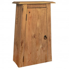 Dulap suspendat baie, lemn masiv de pin reciclat, 42x23x70 cm