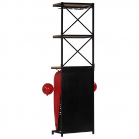 Dulap vinuri design tractor 49x32x183cm lemn masiv de mango - Img 5