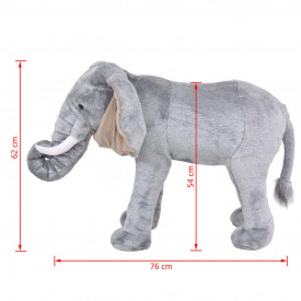 Elefant de jucărie din pluș, gri XXL - Img 5