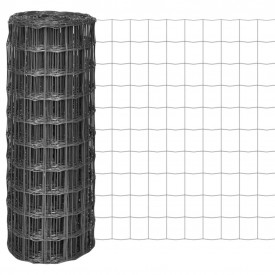 Euro gard cu plasă din oțel de 100 x 100 mm, 10 x 1 m, gri