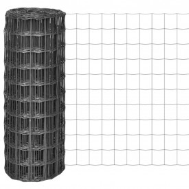 Euro gard cu plasă din oțel de 100 x 100 mm, 25 x 1 m, gri