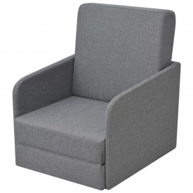 Fotoliu extensibil textil 59,5 x 72 x 72,5 cm, gri deschis - Img 1
