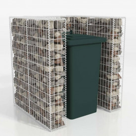 Gabion single înconjurător pubelă, oțel, 110 x 100 x 120 cm - Img 3